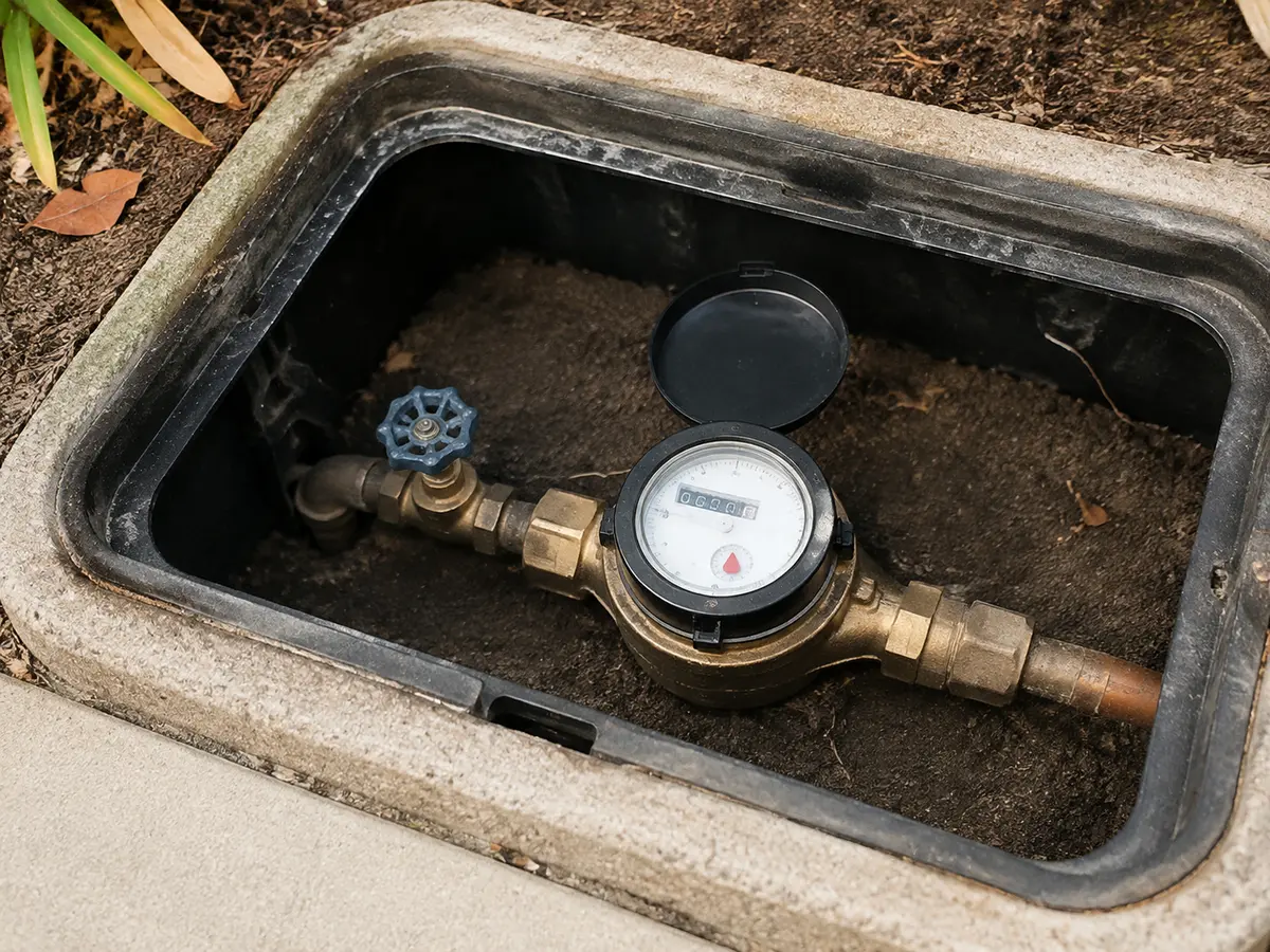 Residential water meter used for a basic leak check